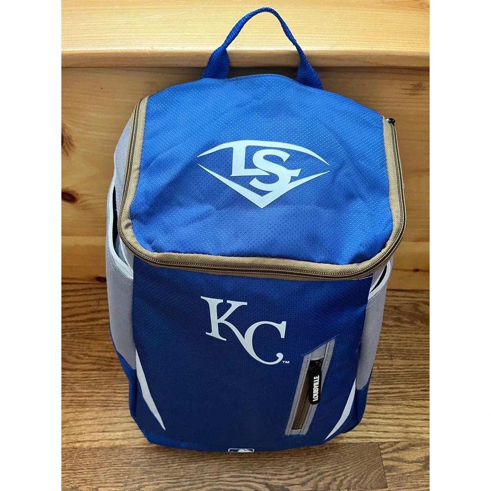 Louisville Slugger Kansas City Royals MLB Baseball Backpack Blue Grey Bag KC
